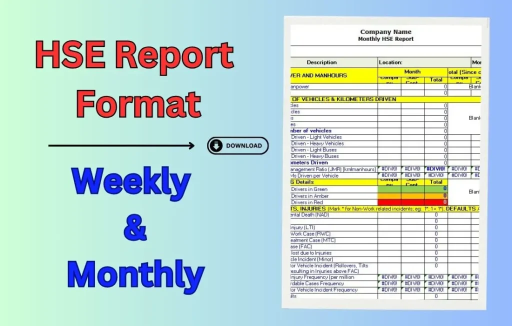 HSE Report Format - Weekly / Monthly